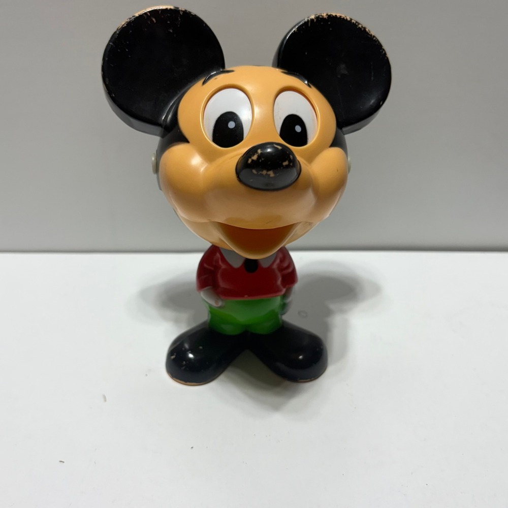 vtg Mattel Walt Disney Mickey Mouse Pull String Talking Toy 1976 Plastic